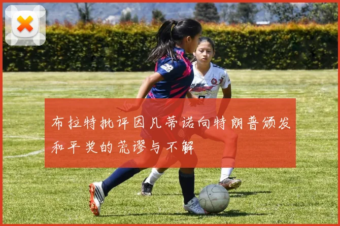 布拉特批评因凡蒂诺向特朗普颁发和平奖的荒谬与不解